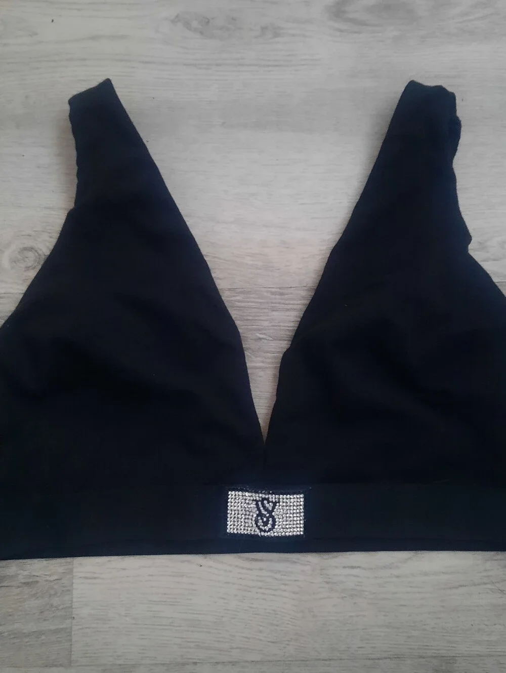 Victoria's Secret Black Bralette with Embellished Logo Band